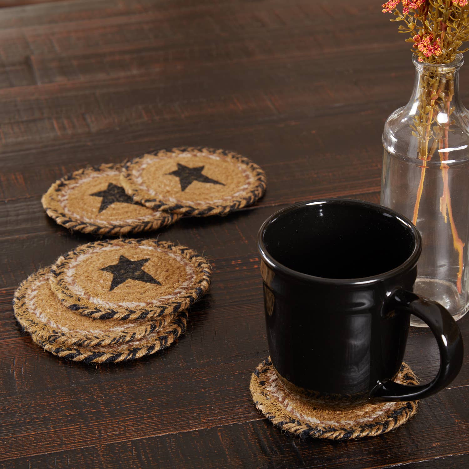 Kettle Grove Jute Coaster Stencil Star