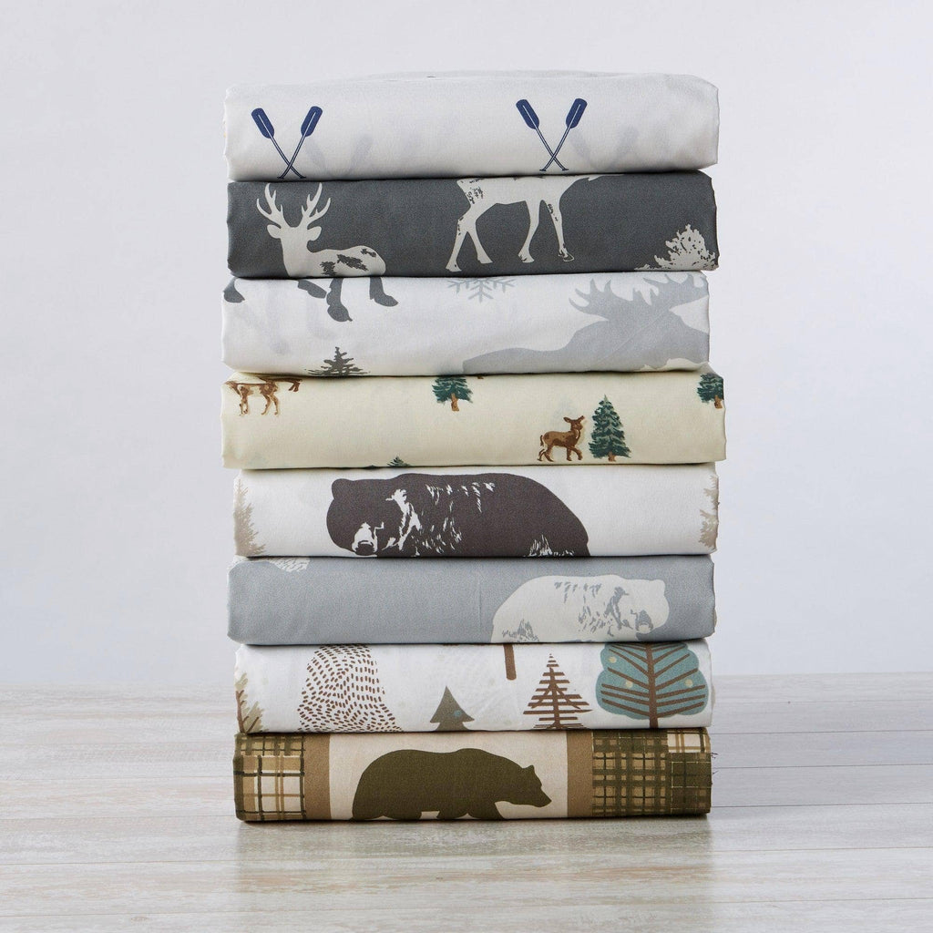 4-Piece Lodge Microfiber Sheet - Mountain Ridge Collection: King / Forest Trail