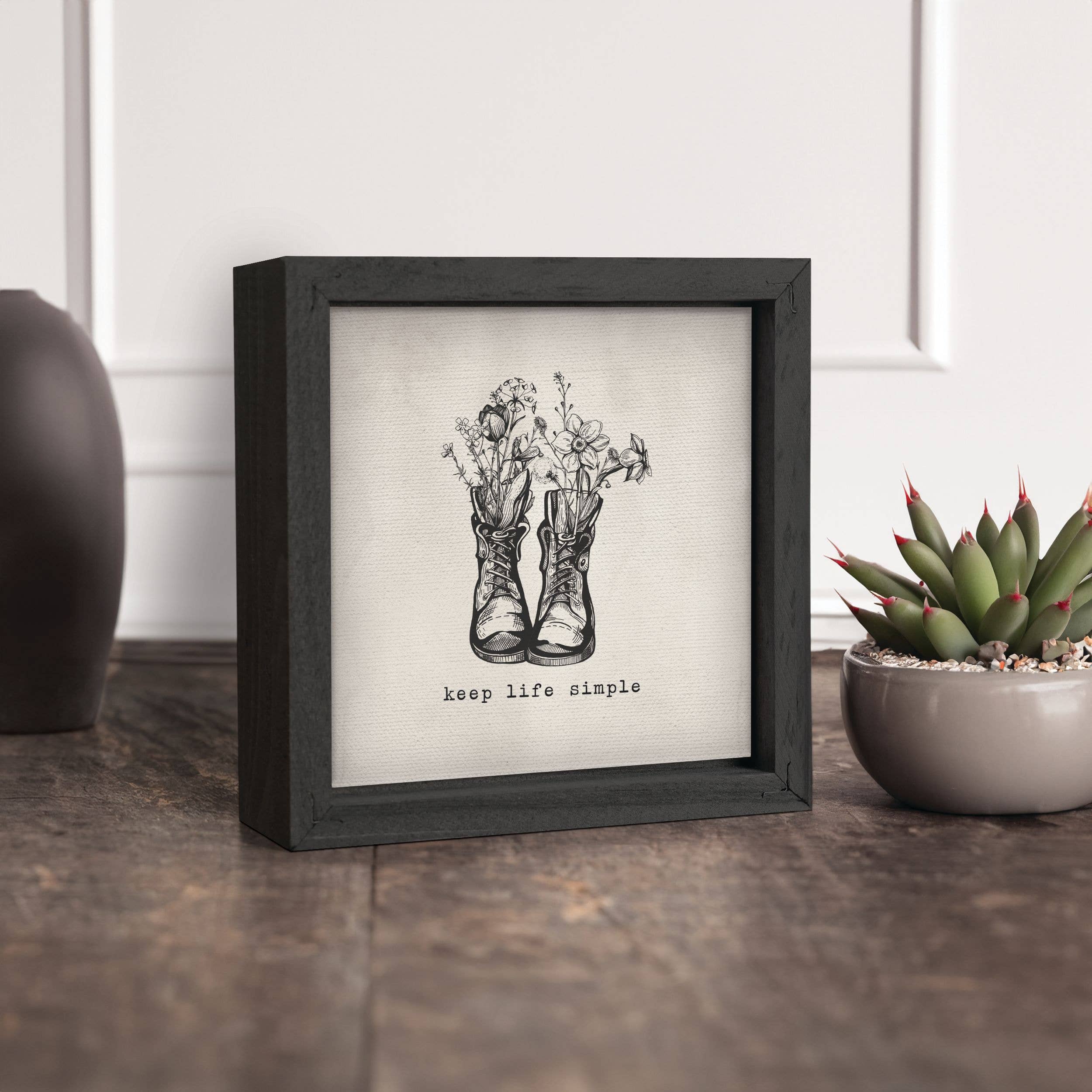 Keep Life Simple Framed Linen