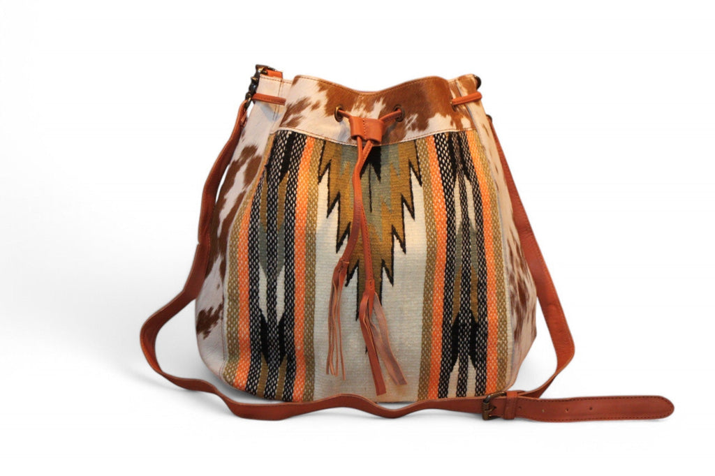 Montana Twist Genuine Leather Handwoven Bucket Bag