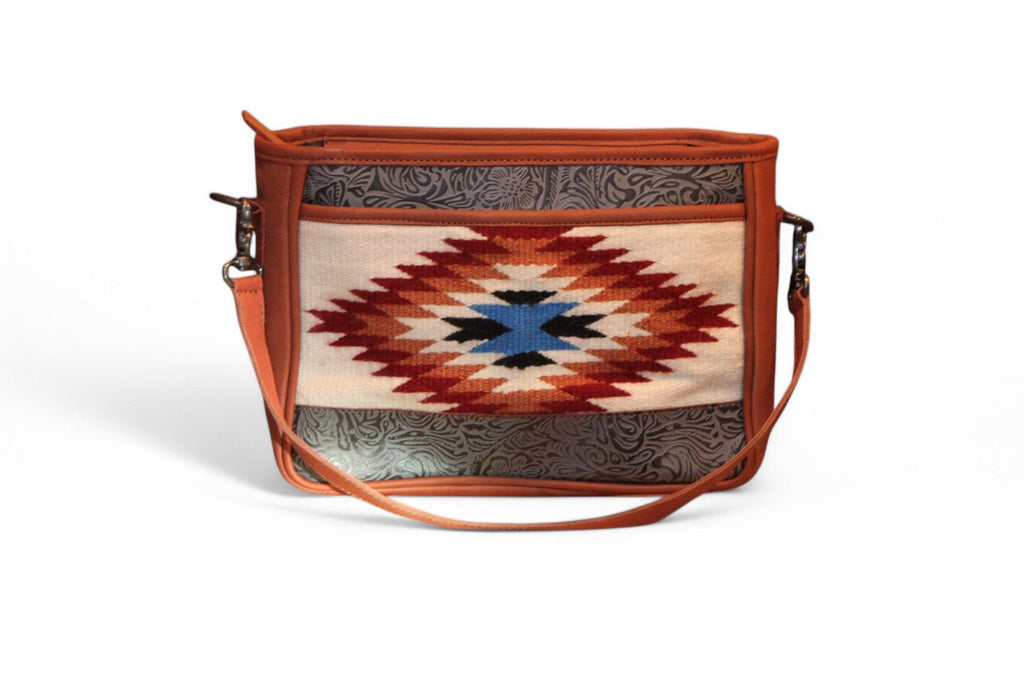 Montana Twist Genuine Leather Handwoven Aztec Handbag