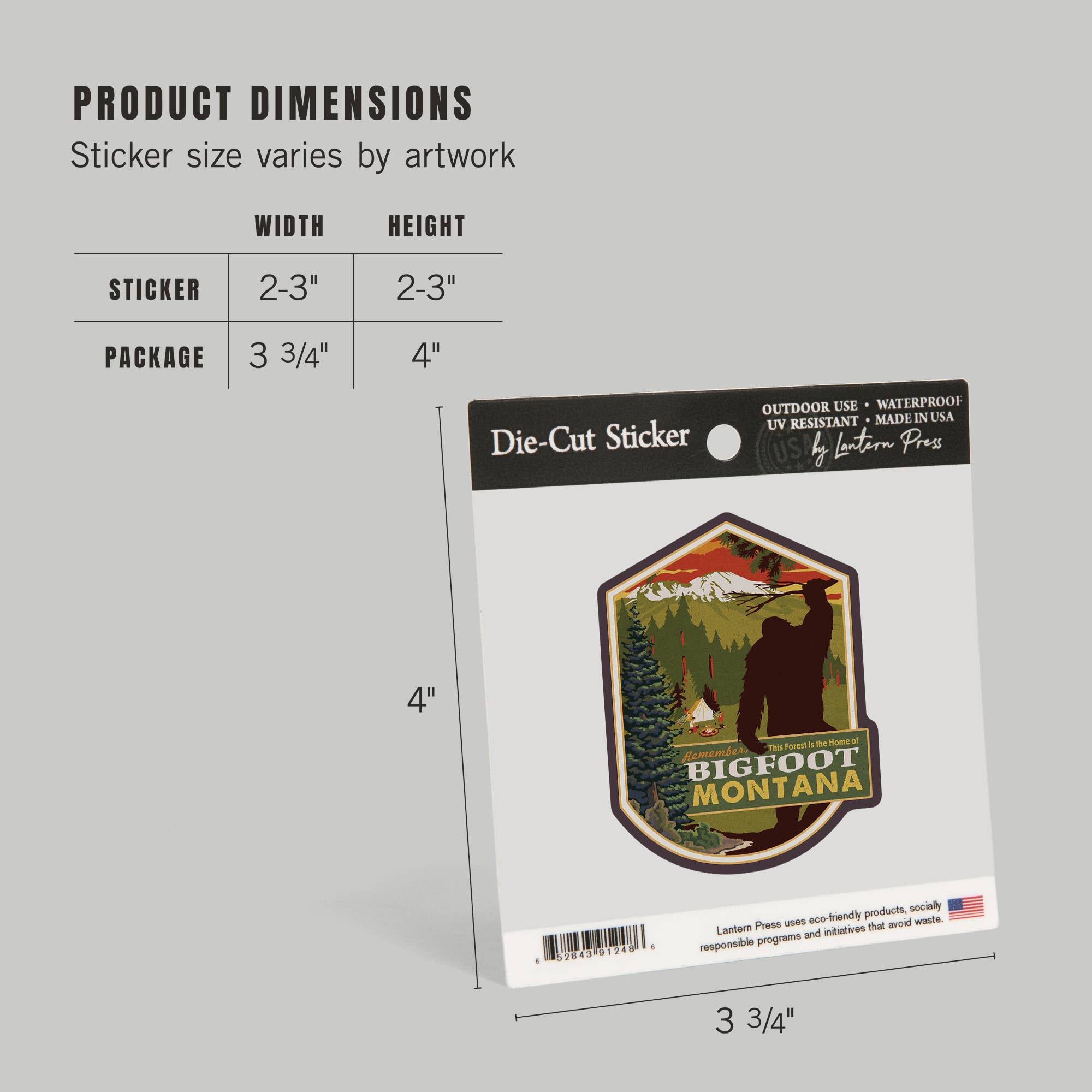 Vinyl Sticker Montana, Home of Bigfoot