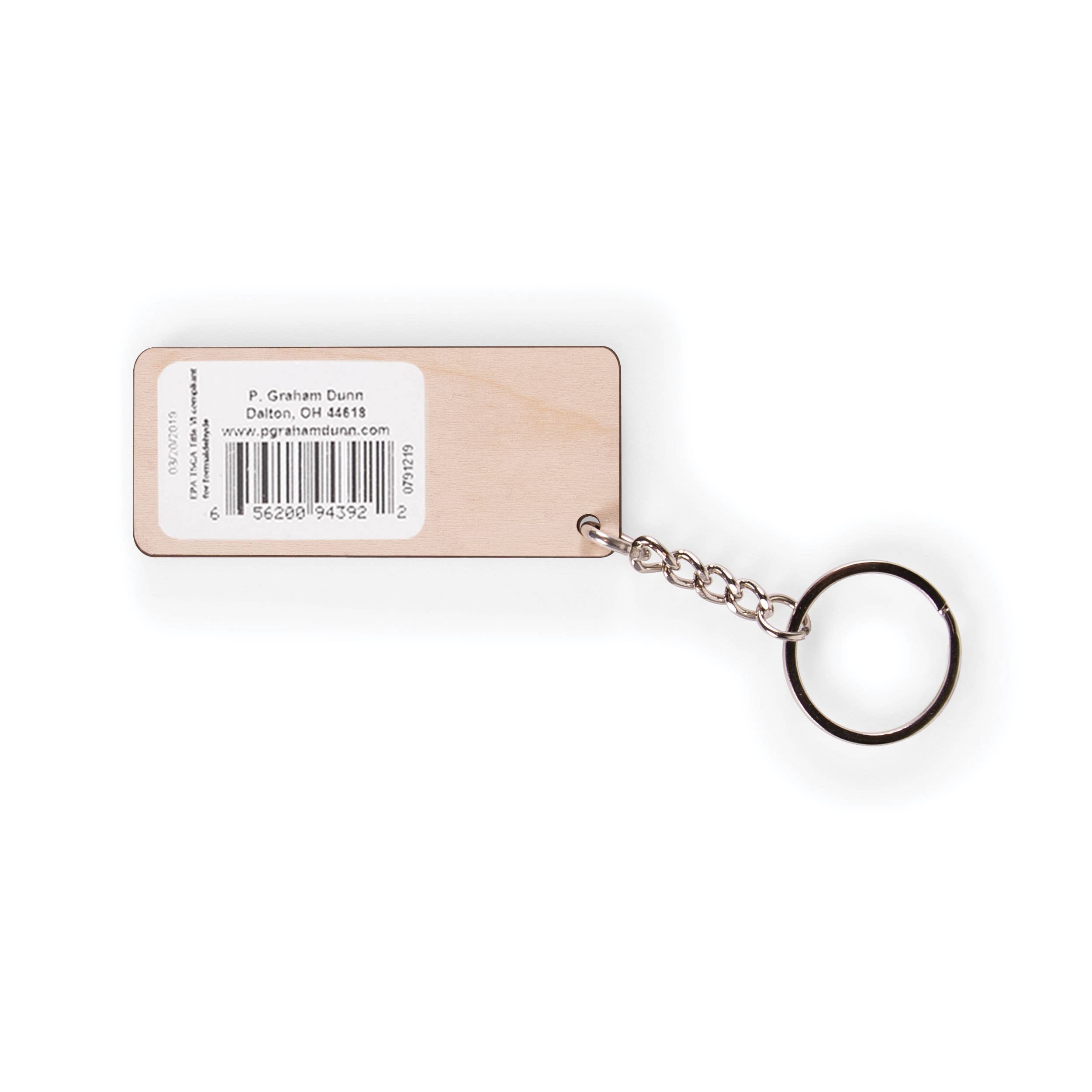 Happy Camper Maple Veneer Keychain