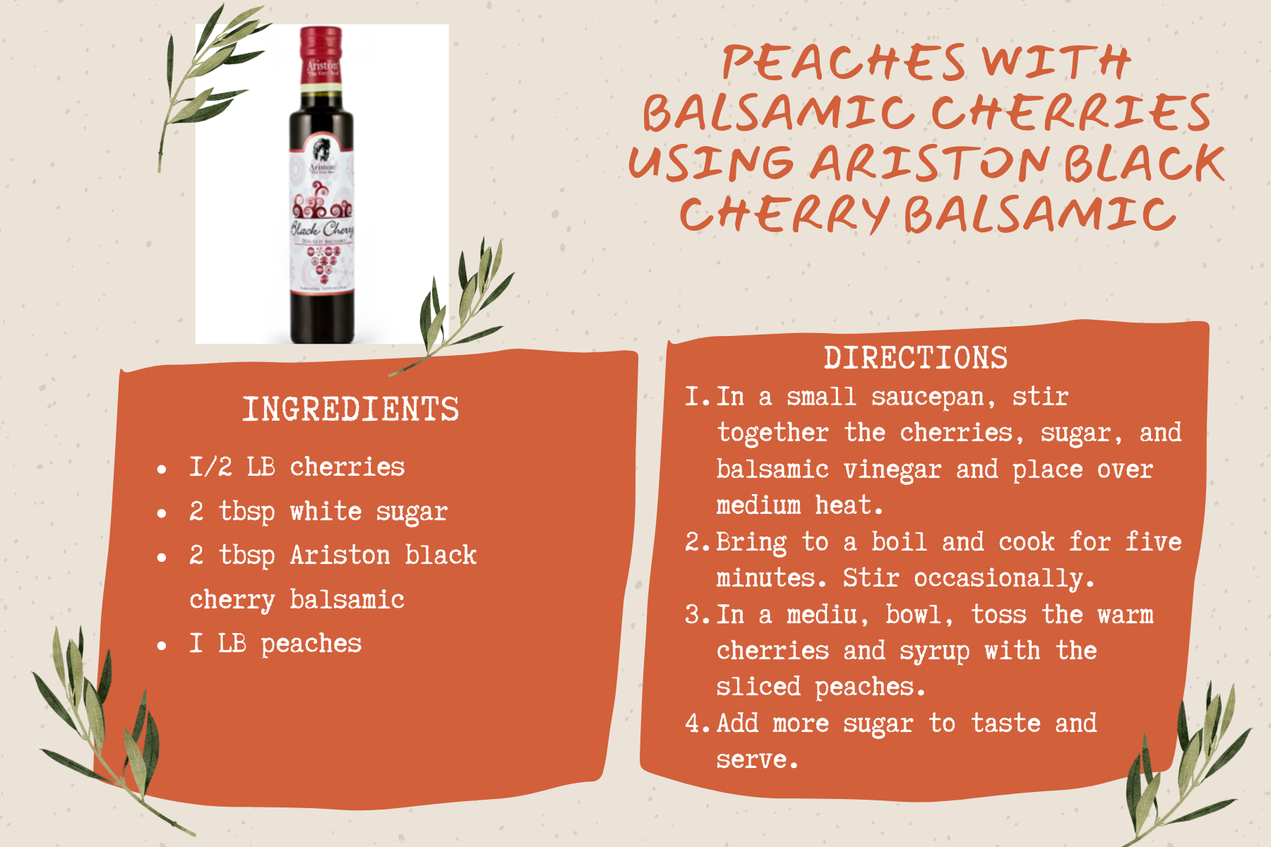 Ariston Black Cherry Infused Balsamic 8.45oz