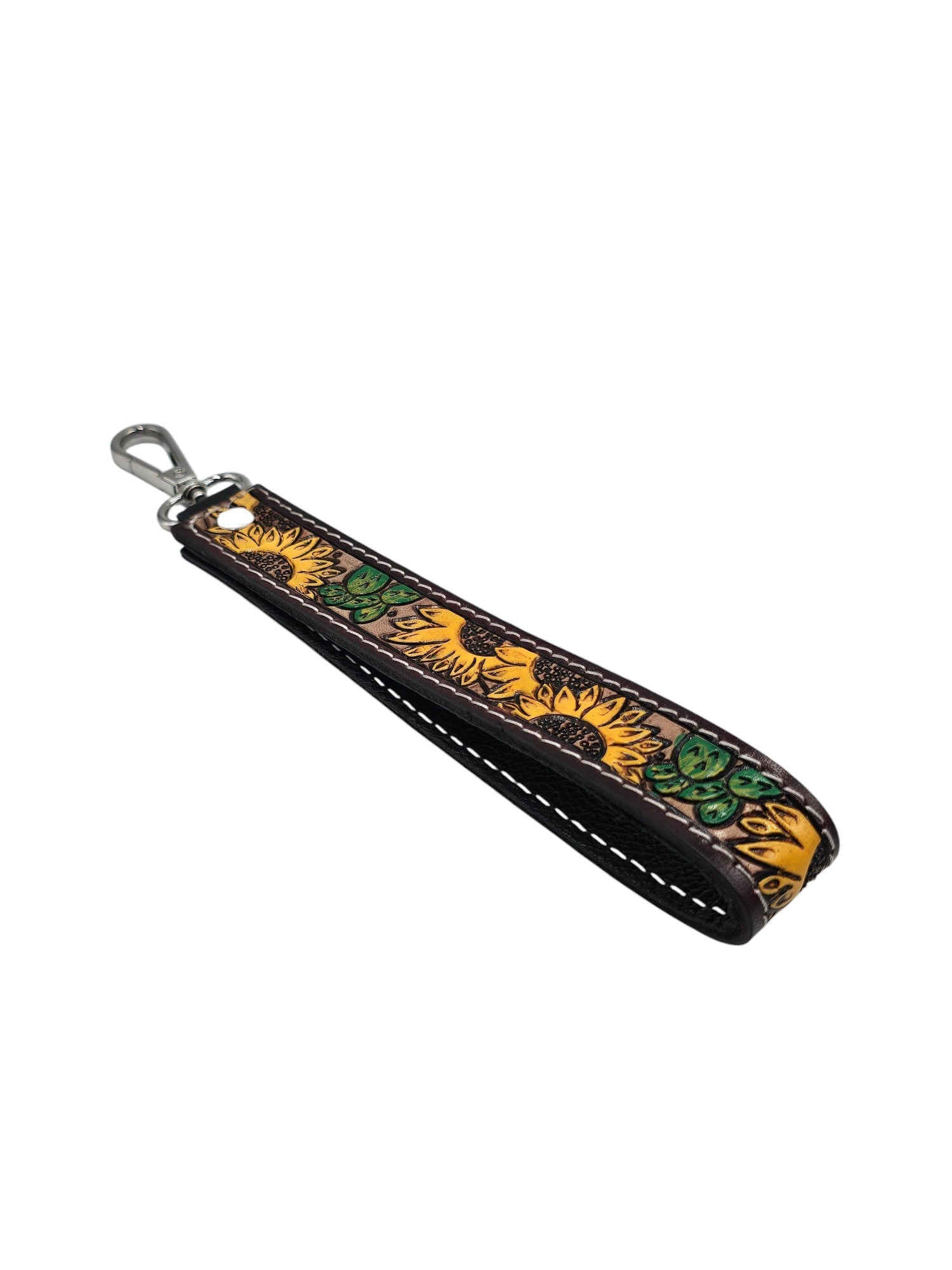 Montana Twist Genuine Leather Keychain - Sunflower