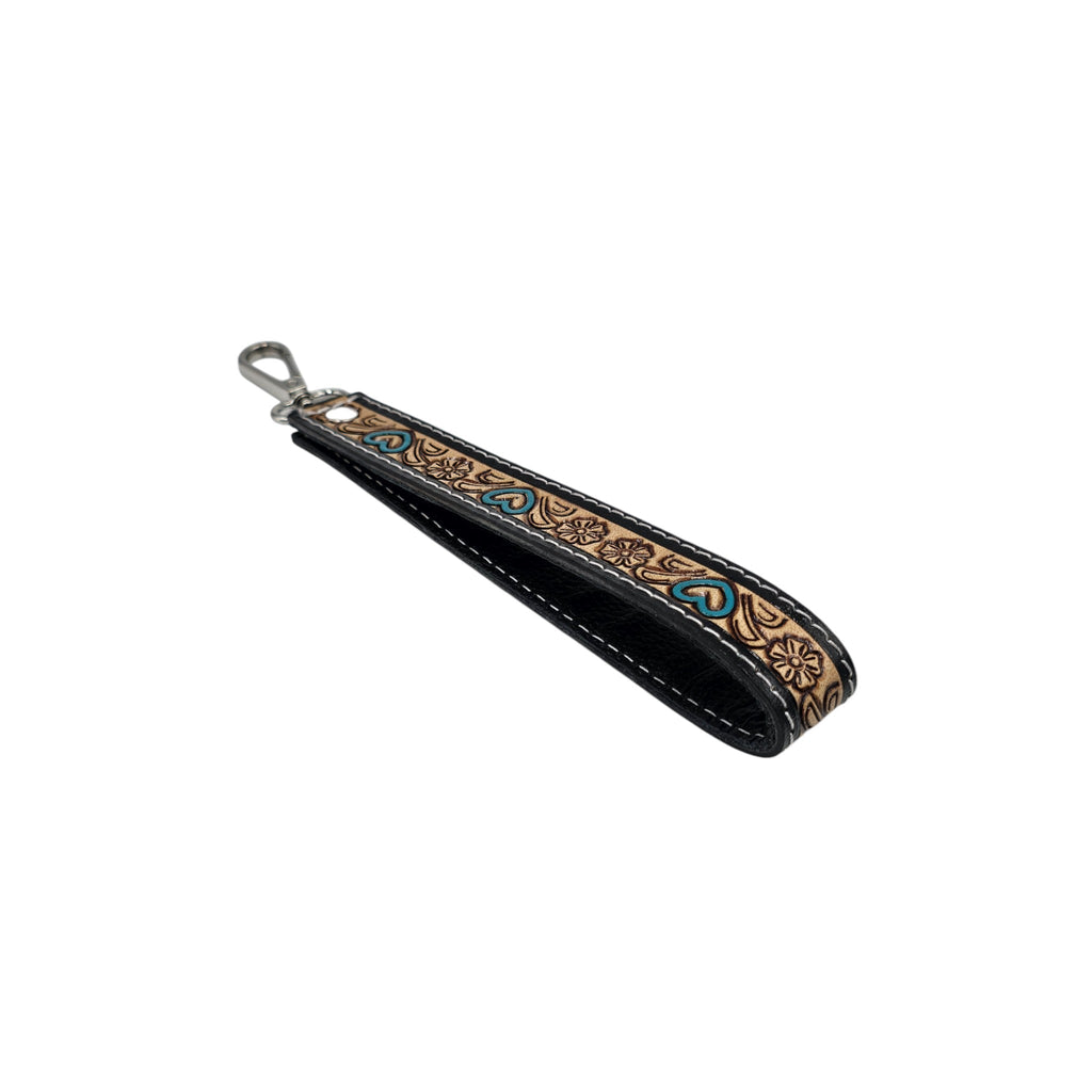 Montana Twist Genuine Leather Keychain - Heart