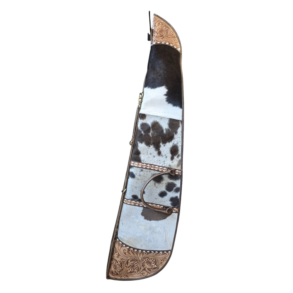 Montana Twist Genuine Leather Cowhide Gun Case - Dark Brown