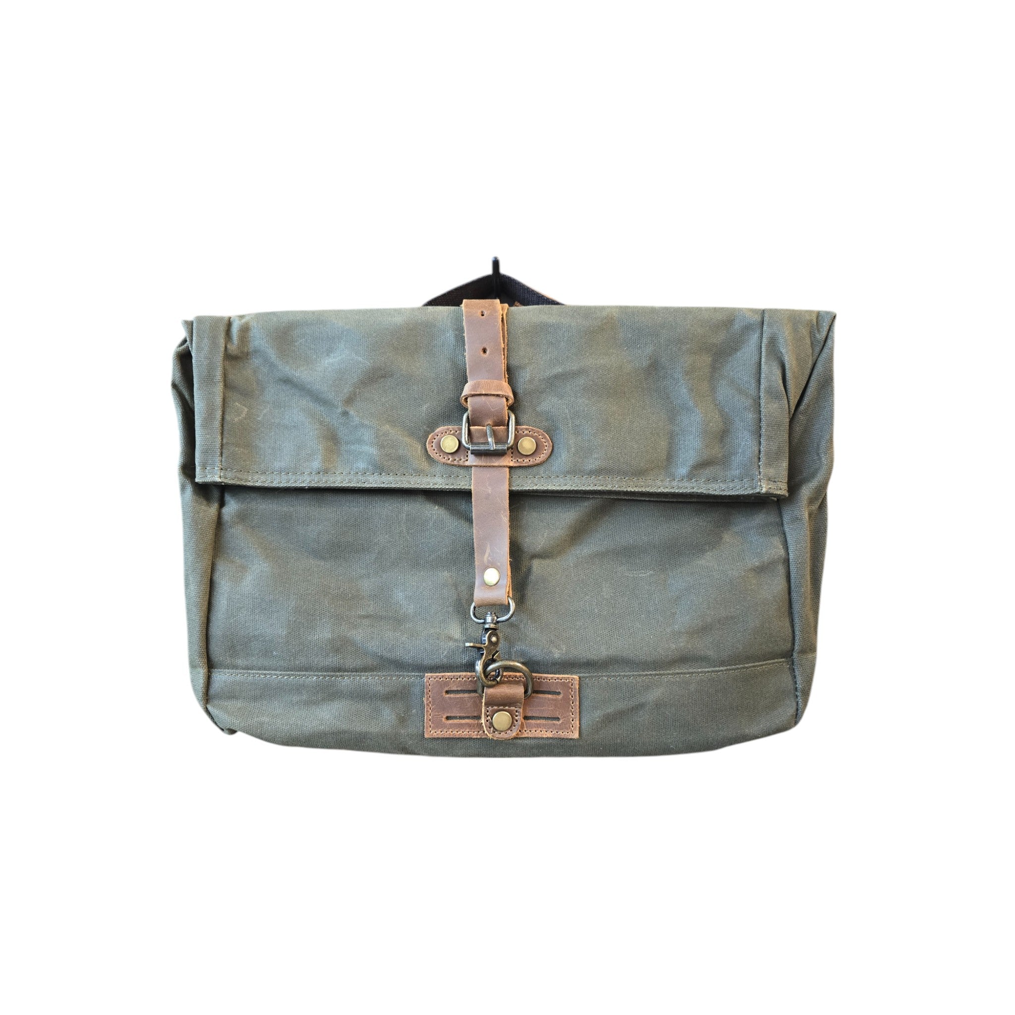 Montana Twist Vintage Waterproof Canvas Messenger Bag - Army Green