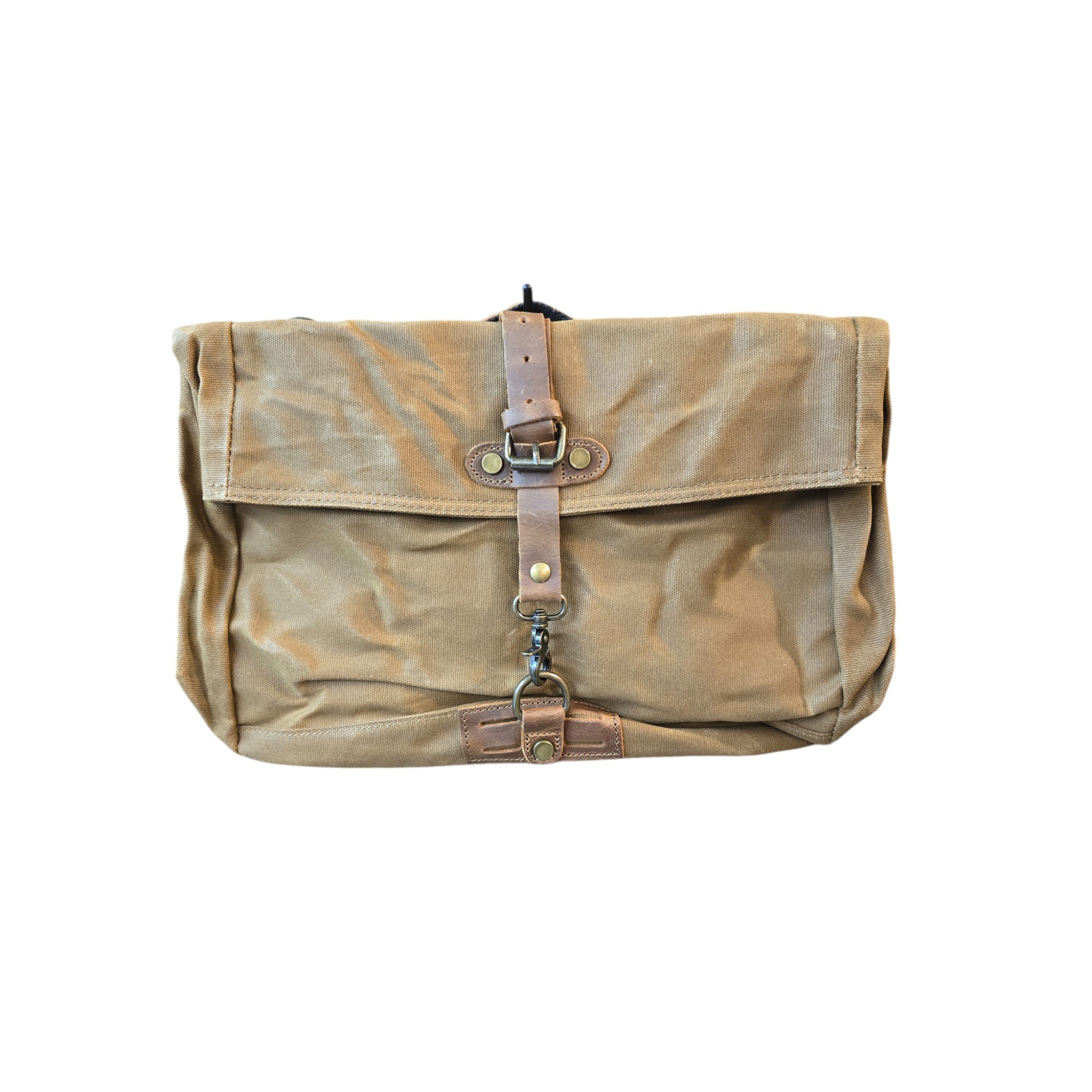 Montana Twist Vintage Waterproof Canvas Messenger Bag - Khaki