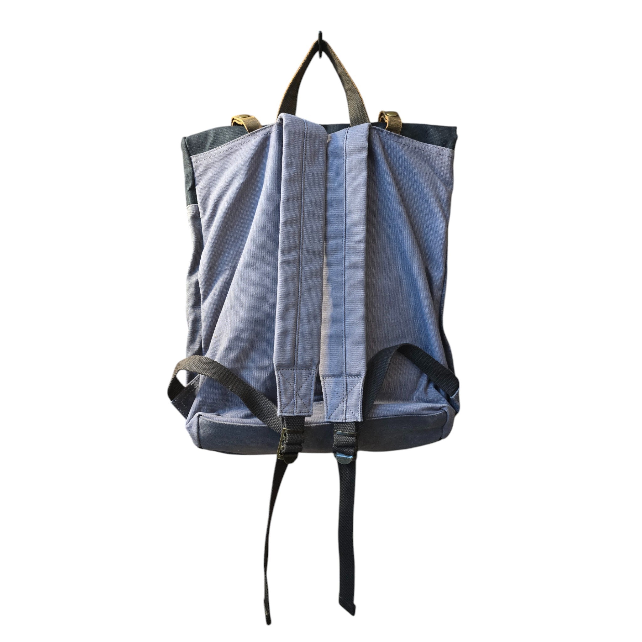 Montana Twist Vintage Rolltop Casual Travel Waxed Canvas Rucksack - Gray