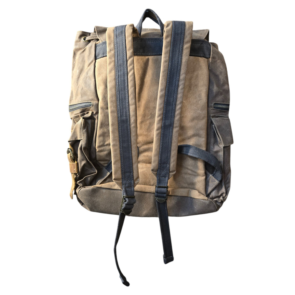 Montana Twist Vintage Waterproof Wax Canvas Outdoor Travel Backpack - Brown