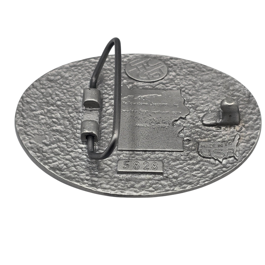 Pewter Yellowstone Grizzly Bear Belt Buckle # 5828
