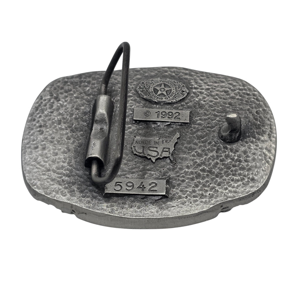 Pewter Yellowstone Eagle & Wildlife Scene Belt Buckle #5942