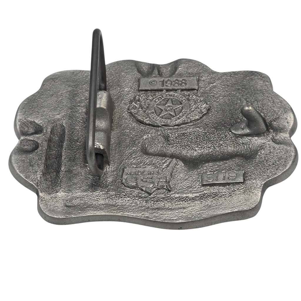 Pewter Yellowstone Moose Scene Belt Buckle #5119