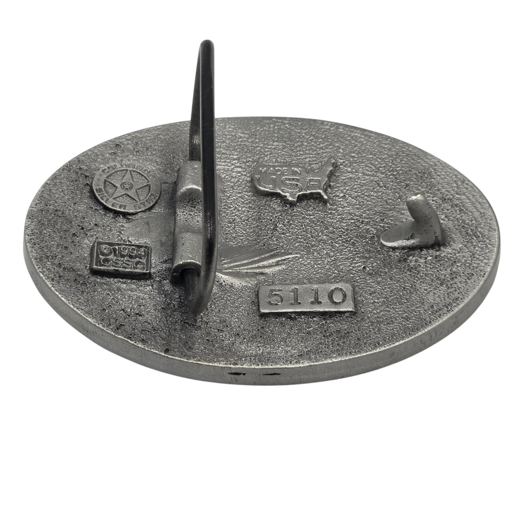 Pewter Yellowstone Gray Wolf Scene Belt Buckle #5110