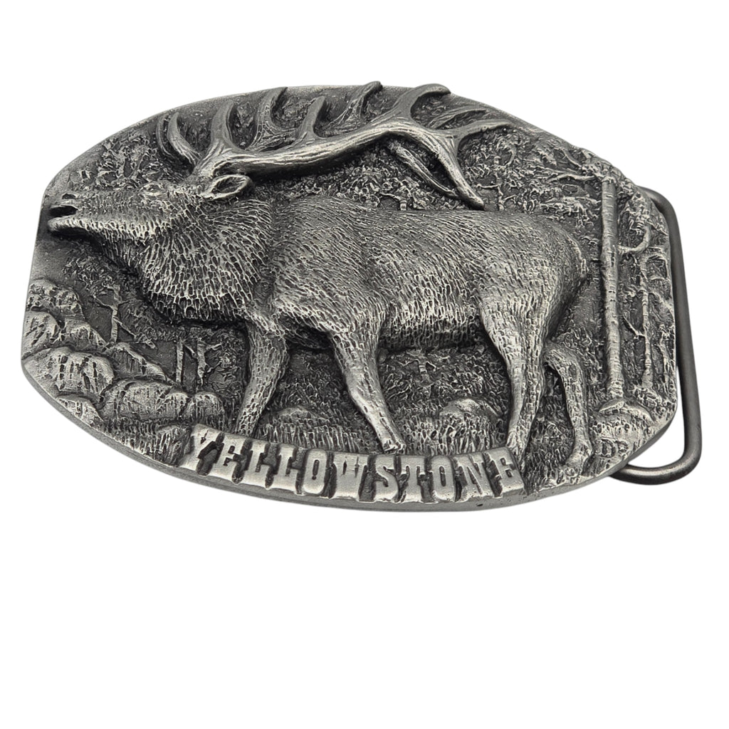 Pewter Yellowstone Bull Elk Belt Buckle #5826