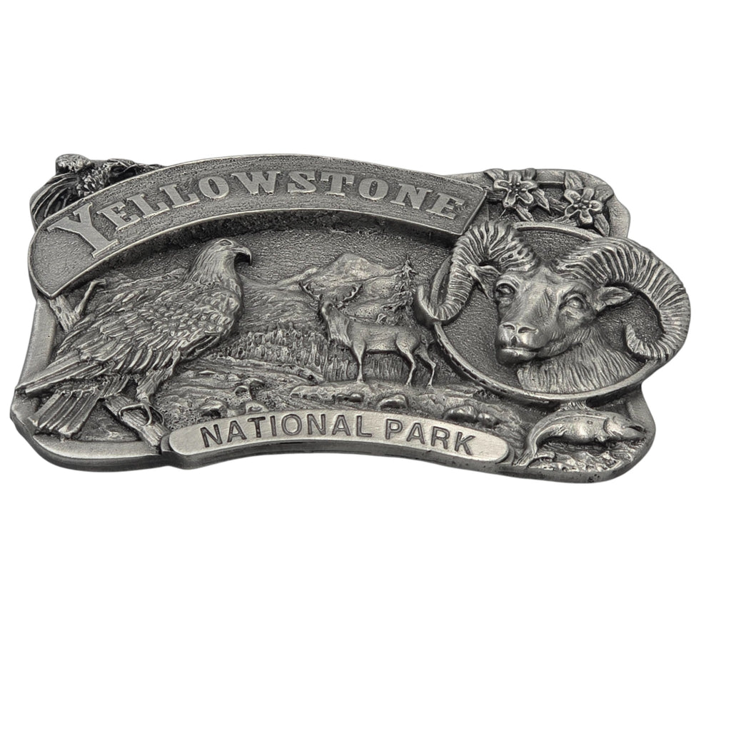 Pewter Yellowstone Wildlife Belt Buckle #5111