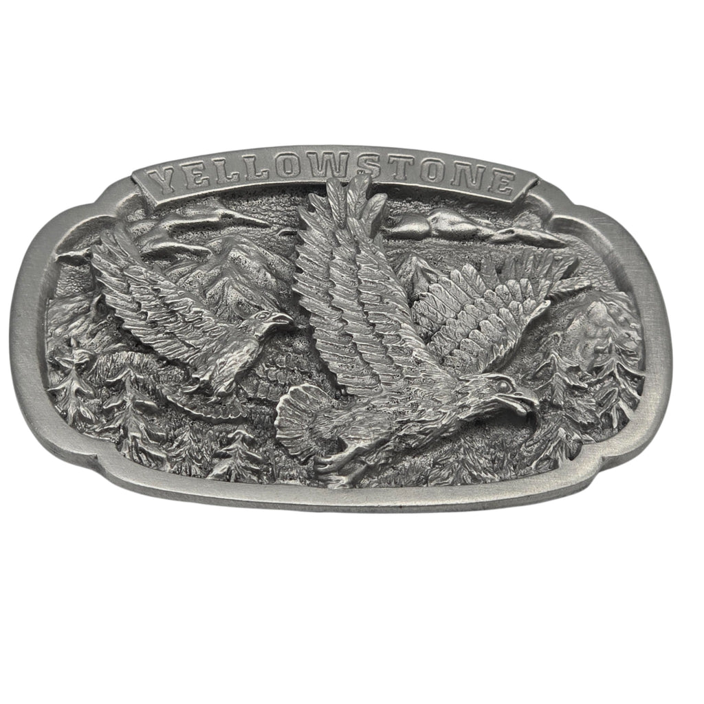Pewter Yellowstone Eagle Belt Buckle #5109