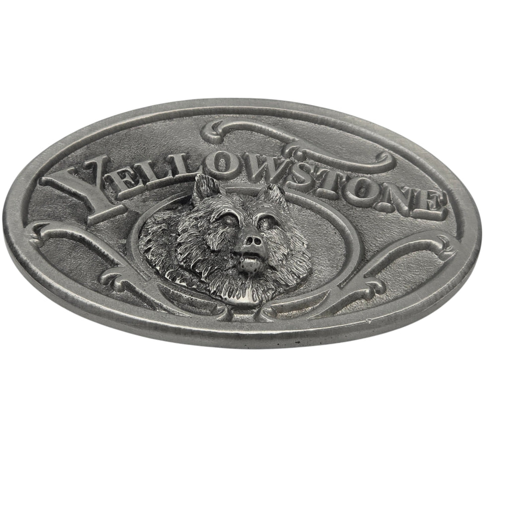 Pewter Yellowstone Wolf Belt Buckle #5113