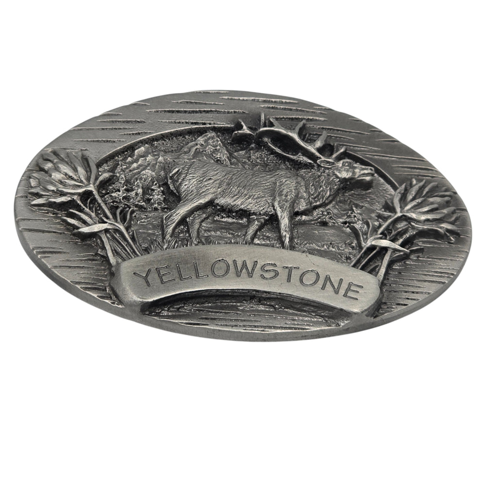 Pewter Yellowstone Bull Elk Belt Buckle # 5107