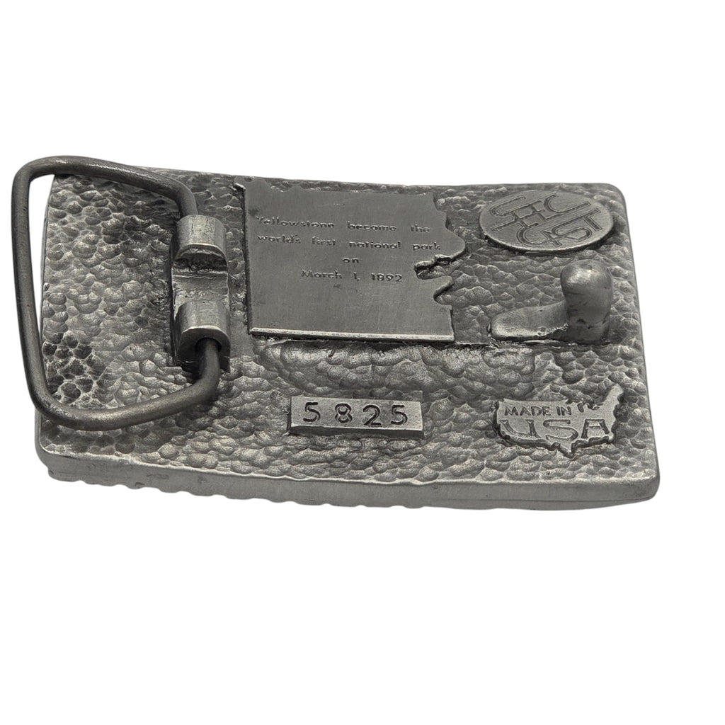 Pewter Yellowstone Mule Deer Scene Belt Buckle #5825