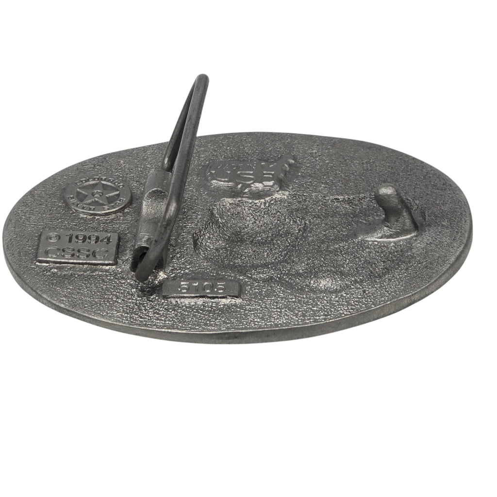 Pewter Yellowstone Wolf Scene Belt Buckle #5105