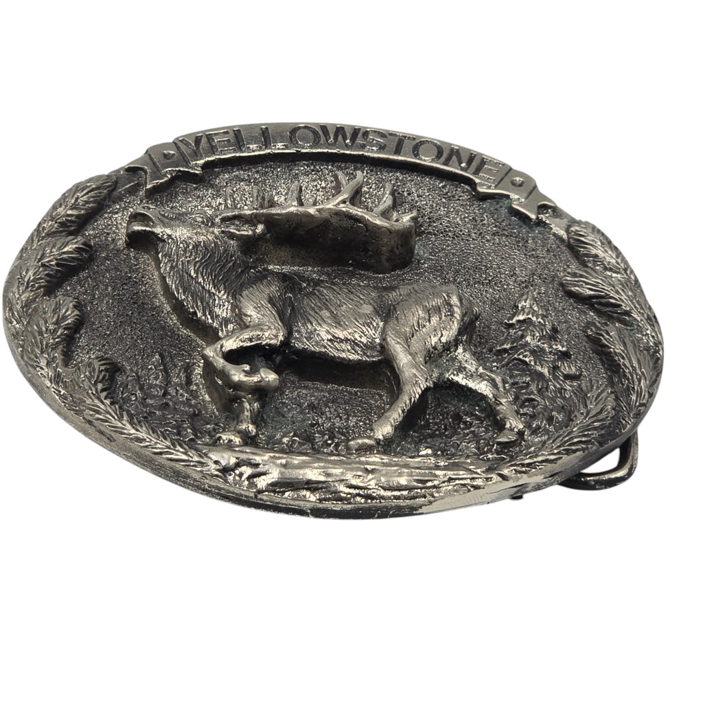Pewter Yellowstone Bull Elk Belt Buckle #5919