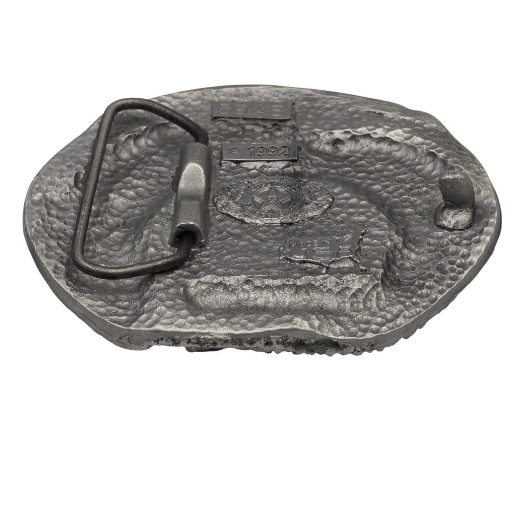 Pewter Glacier National Park Fighting Grizzly Bear Scene Belt Buckle #5948