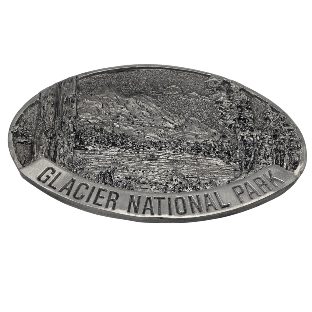 Pewter Glacier National Park Scenery Belt Buckle #5931