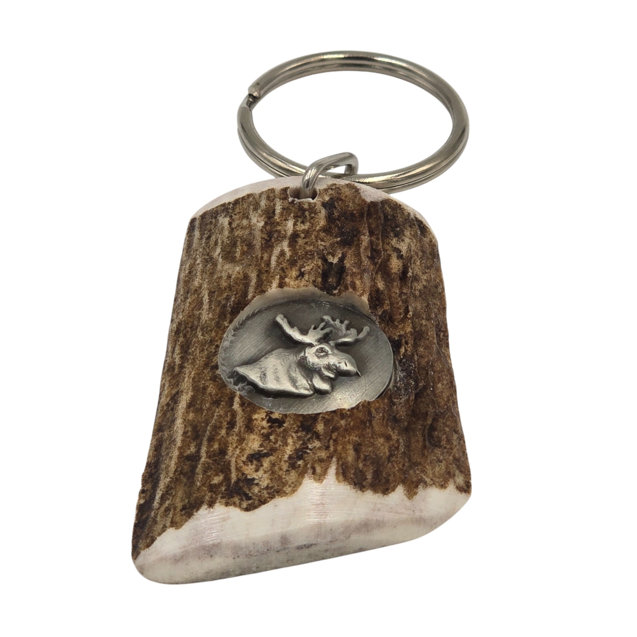 Antler Keyring with Moose Concho