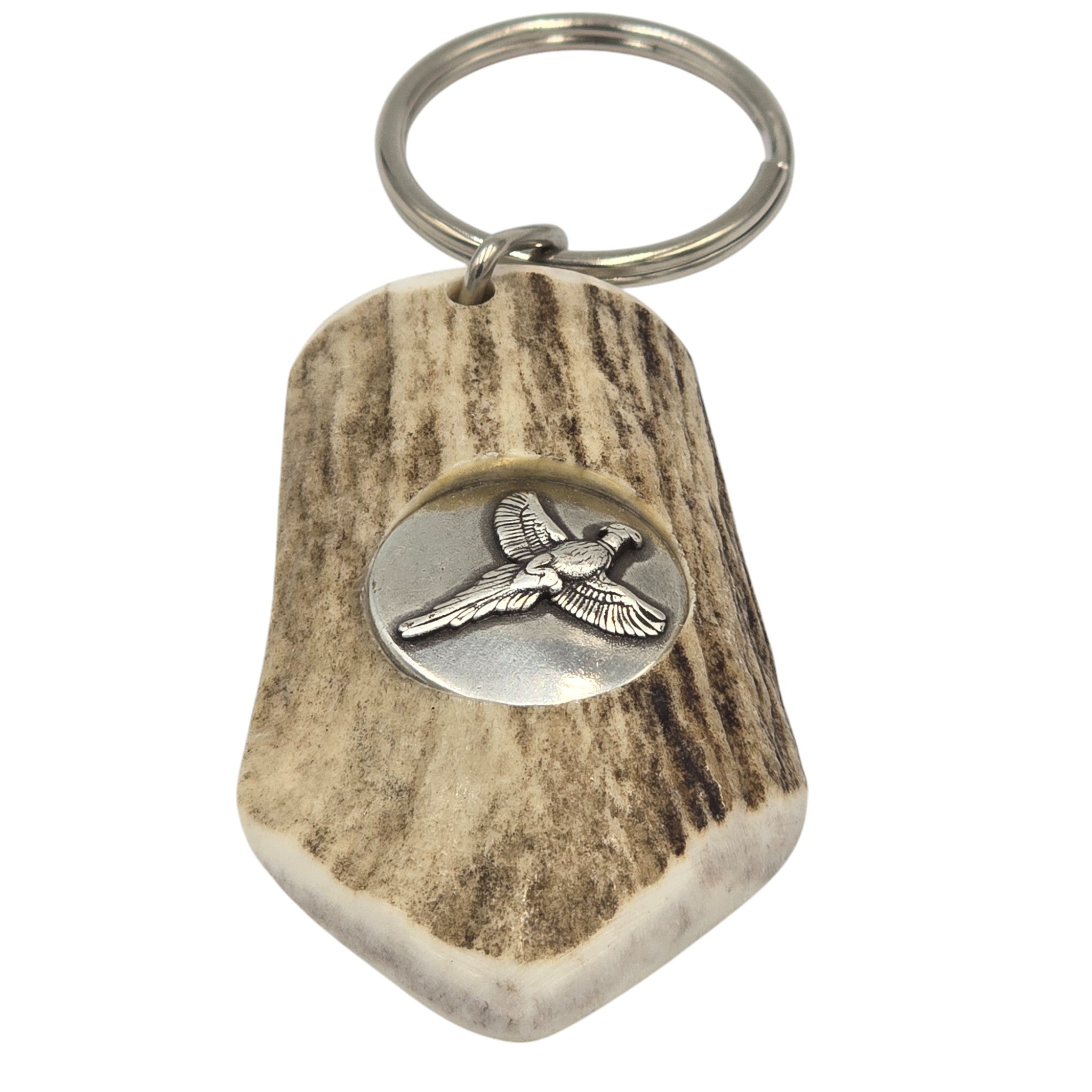 Antler Keyring with Pheasant Concho