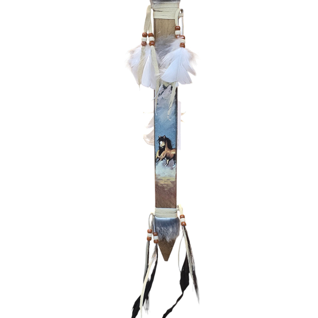 The Free Spirit; Hand made Native Bow with Arrow, Adorned with Hand Painted Stallion