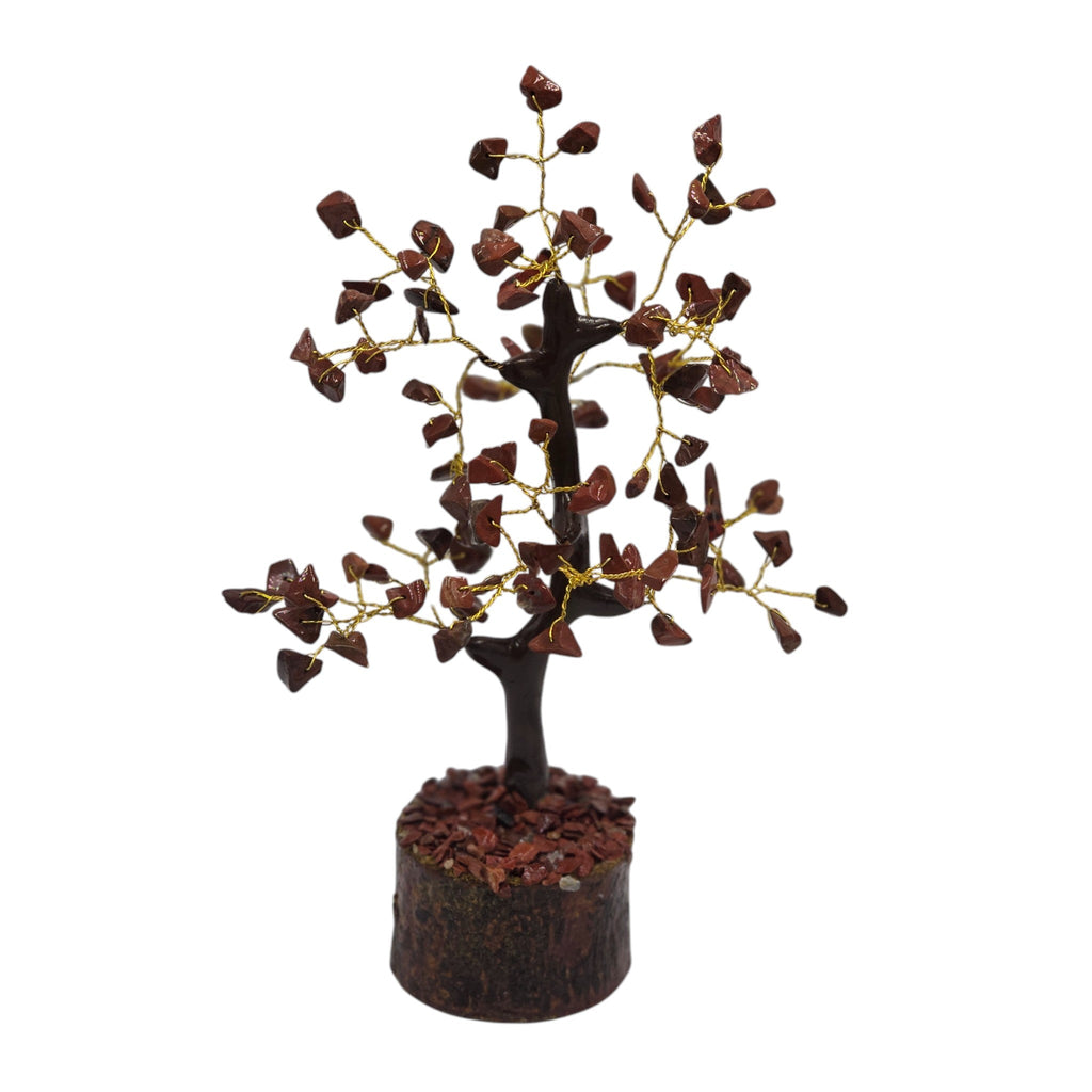Handmade Natural Stone Red Jasper Crystal Tree
