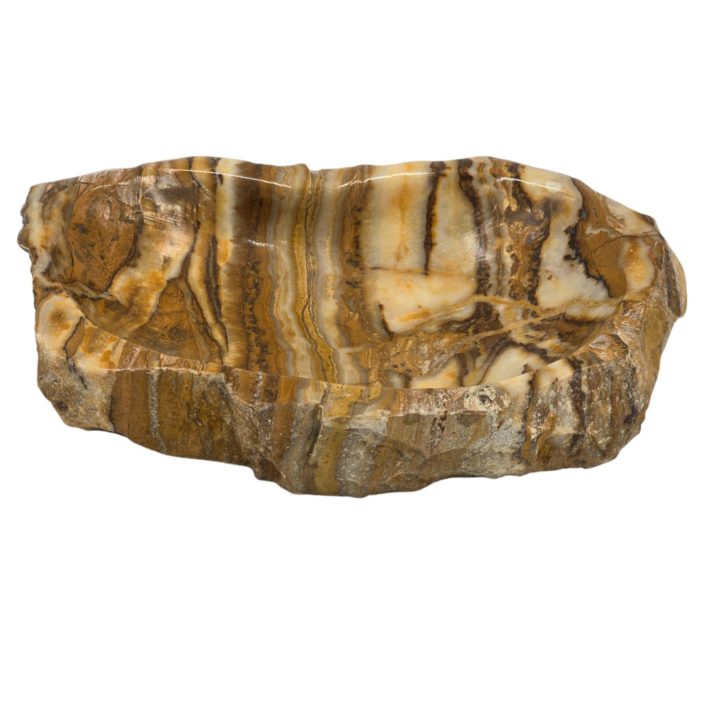 Natural Argonite Hand Carved, Polished Bowl