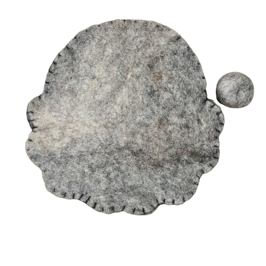 Handmade Wool Felt Coin Purse; Gray Sheep