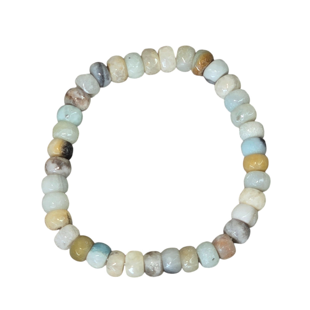 Natural Amazonite, 8x6 mm Faceted Rondelle Bracelet