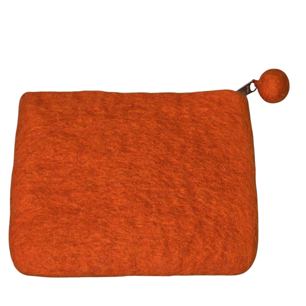 Handmade Wool Felt Coin Purse, Emblazoned with an Owl Family