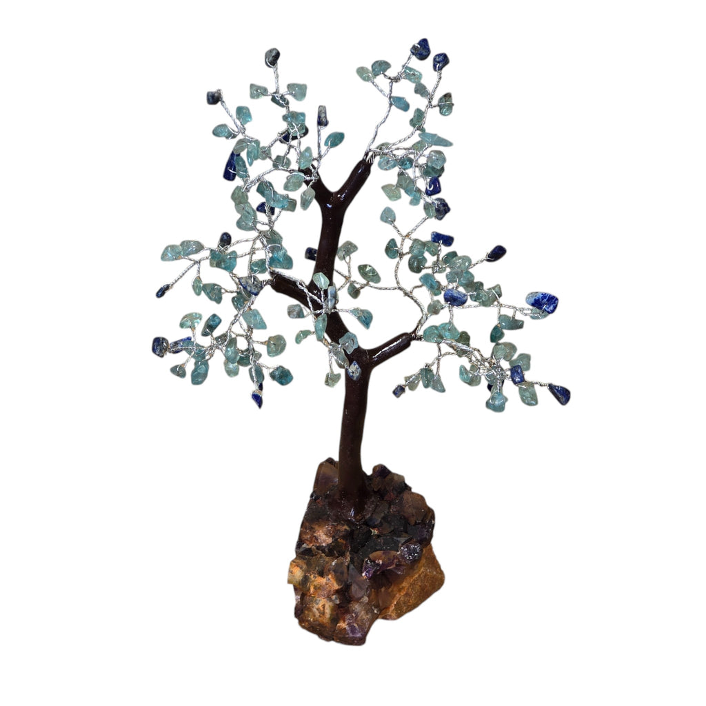 Handmade Natural Stone, Green Aventurine & Sodalite Crystal Tree