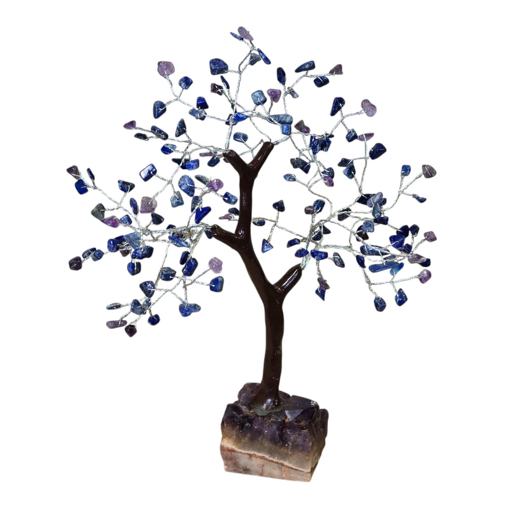 Handmade Natural Stone, Lapis Lazuli & Amethyst Crystal Tree