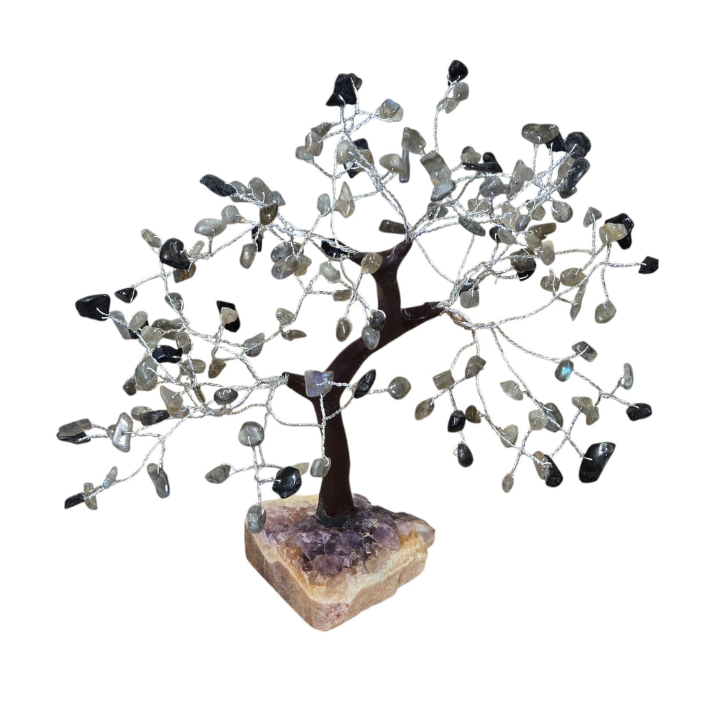 Handmade Natural Stone, Black Tourmaline & Labradorite Crystal Tree