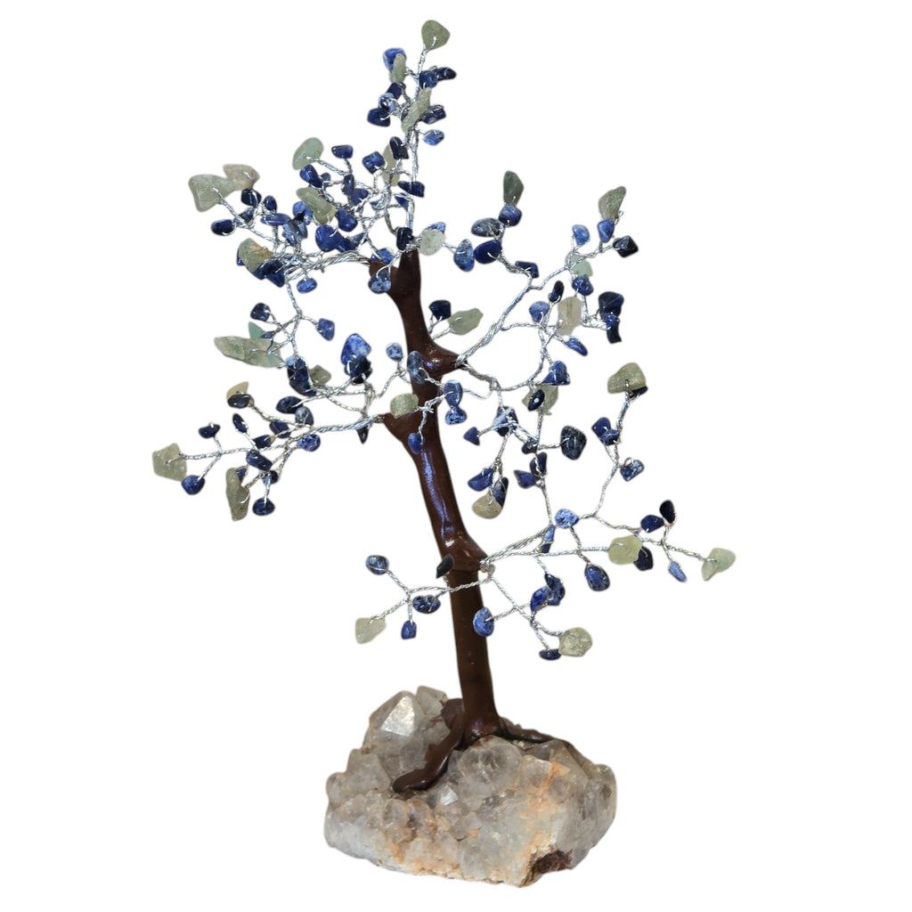 Handmade Natural Stone, Lapis Lazuli & Blue Apatite Tree