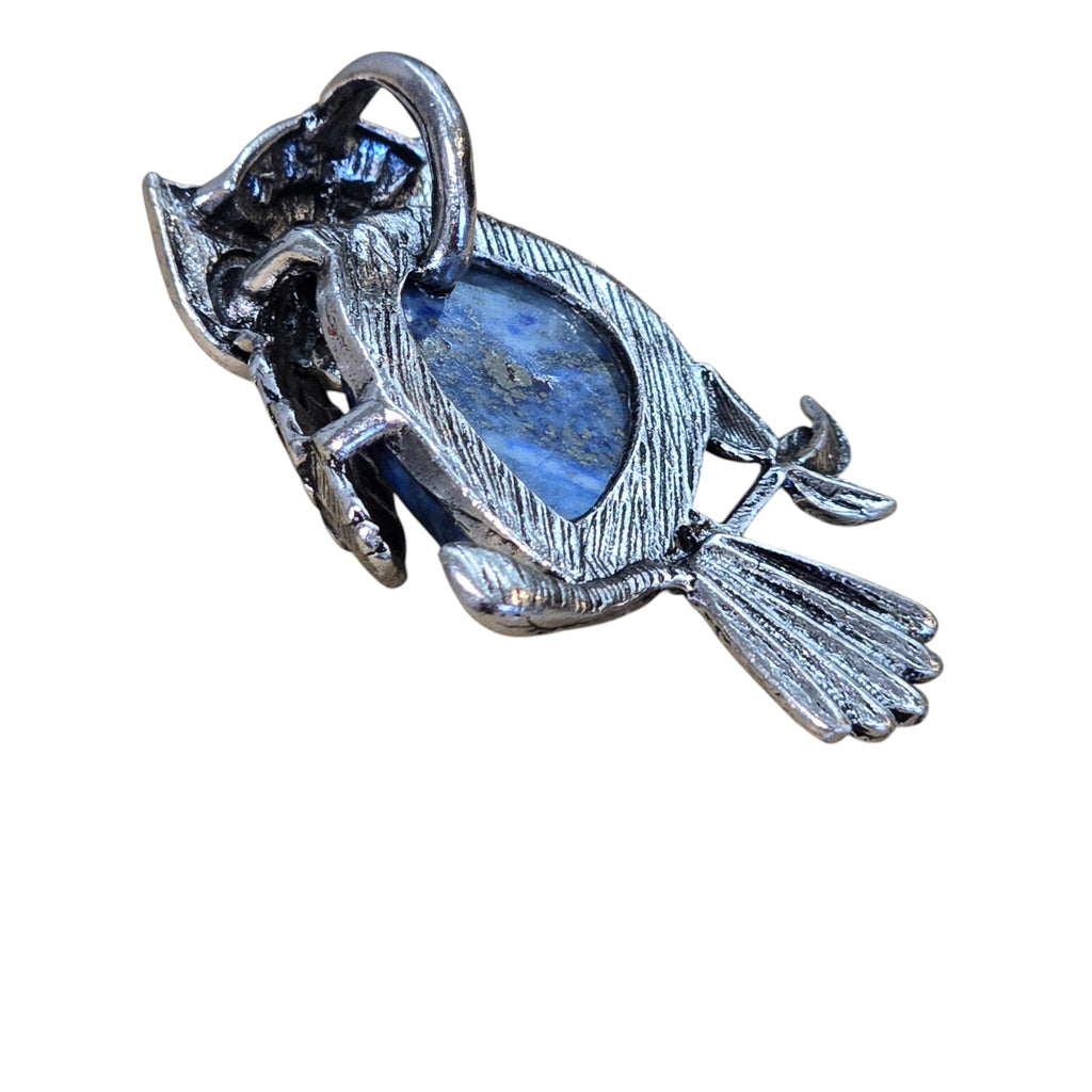 Natural Sodalite Stone Owl Pendant