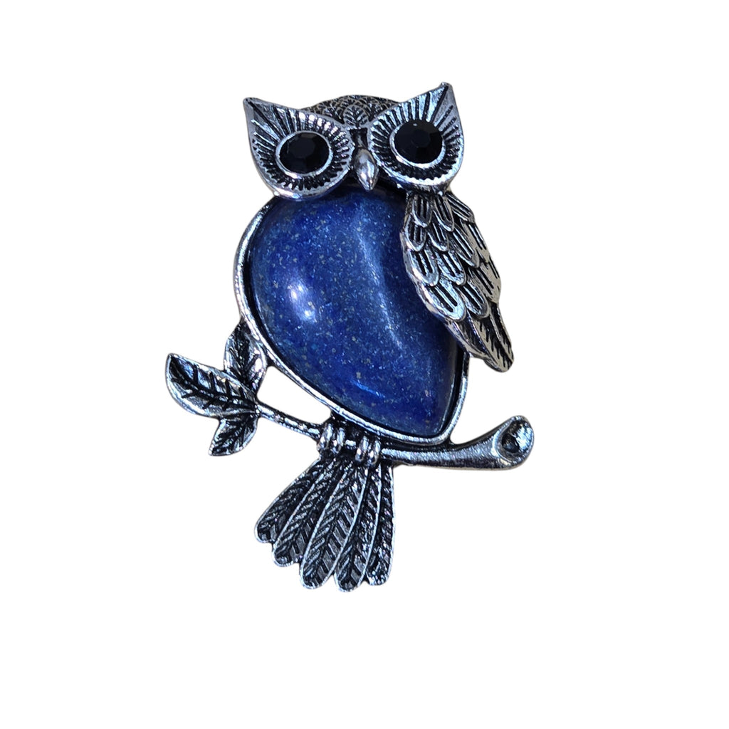 Natural Lapis Lazuli Stone Owl Pendant
