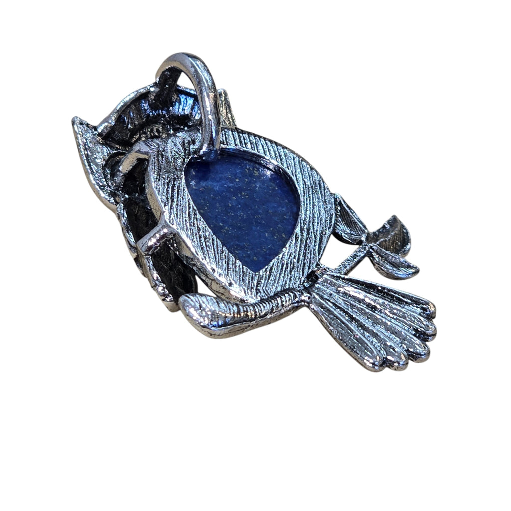Natural Lapis Lazuli Stone Owl Pendant