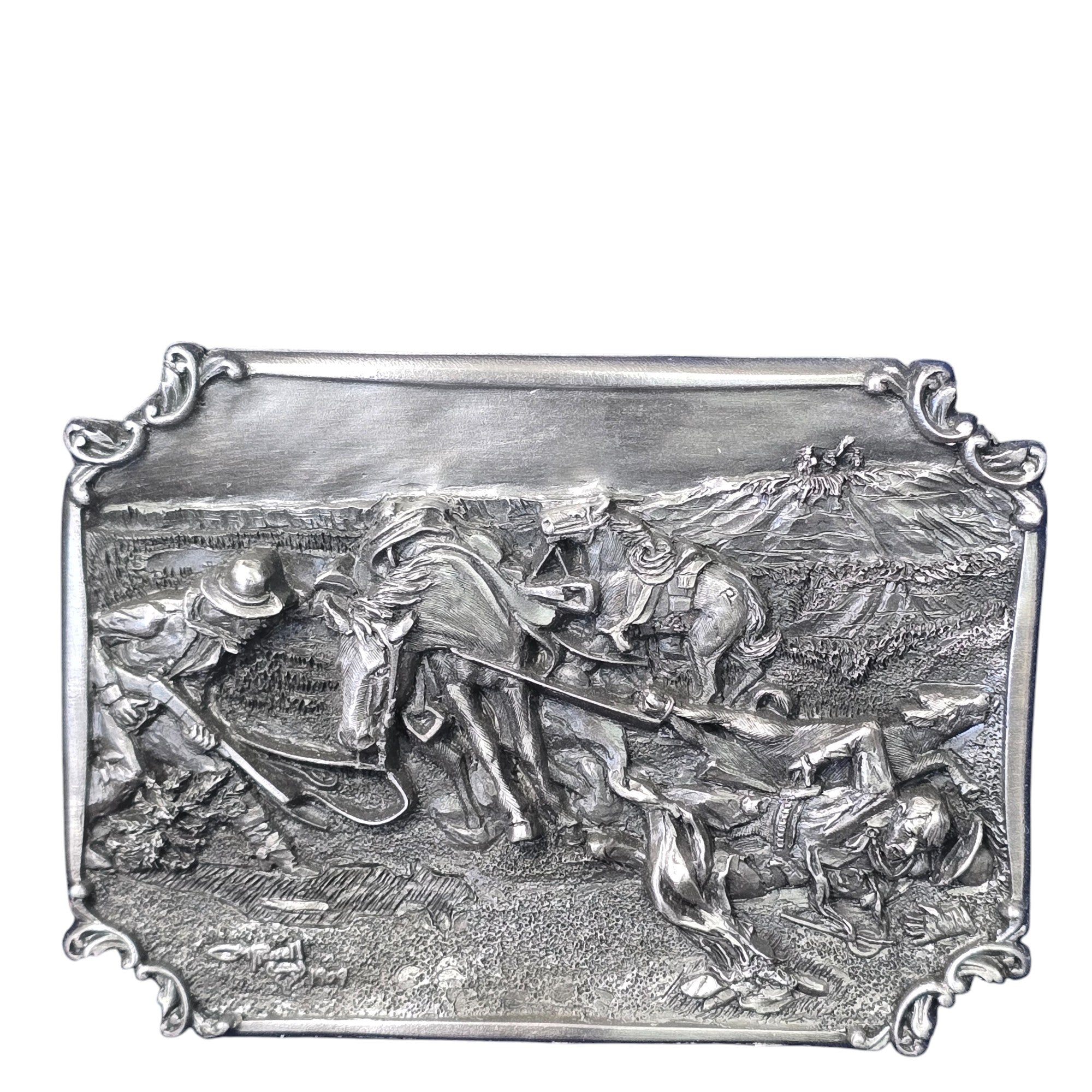 Charles M. Russell, Limited Edition Belt Buckles, Set of Four #2213 of 5000