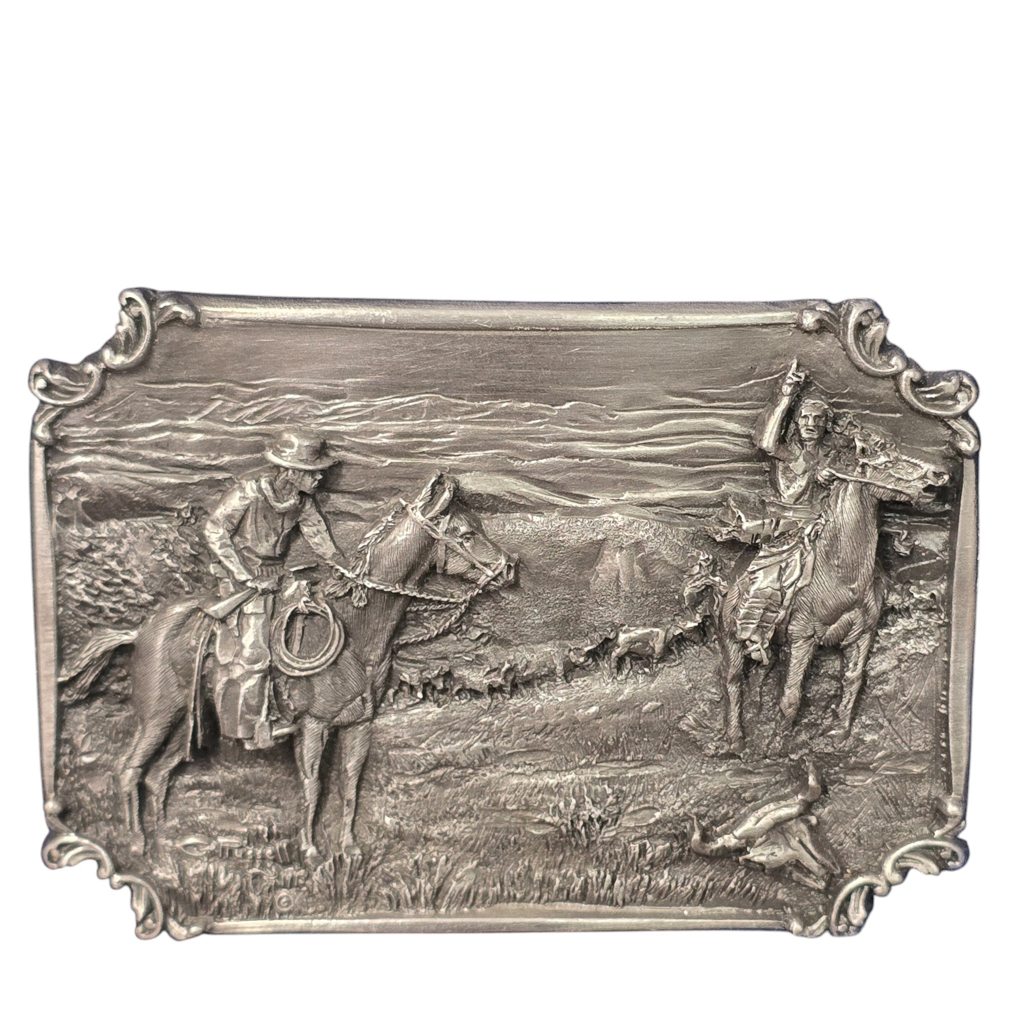 Charles M. Russell, Limited Edition Belt Buckles, Set of Four #2213 of 5000