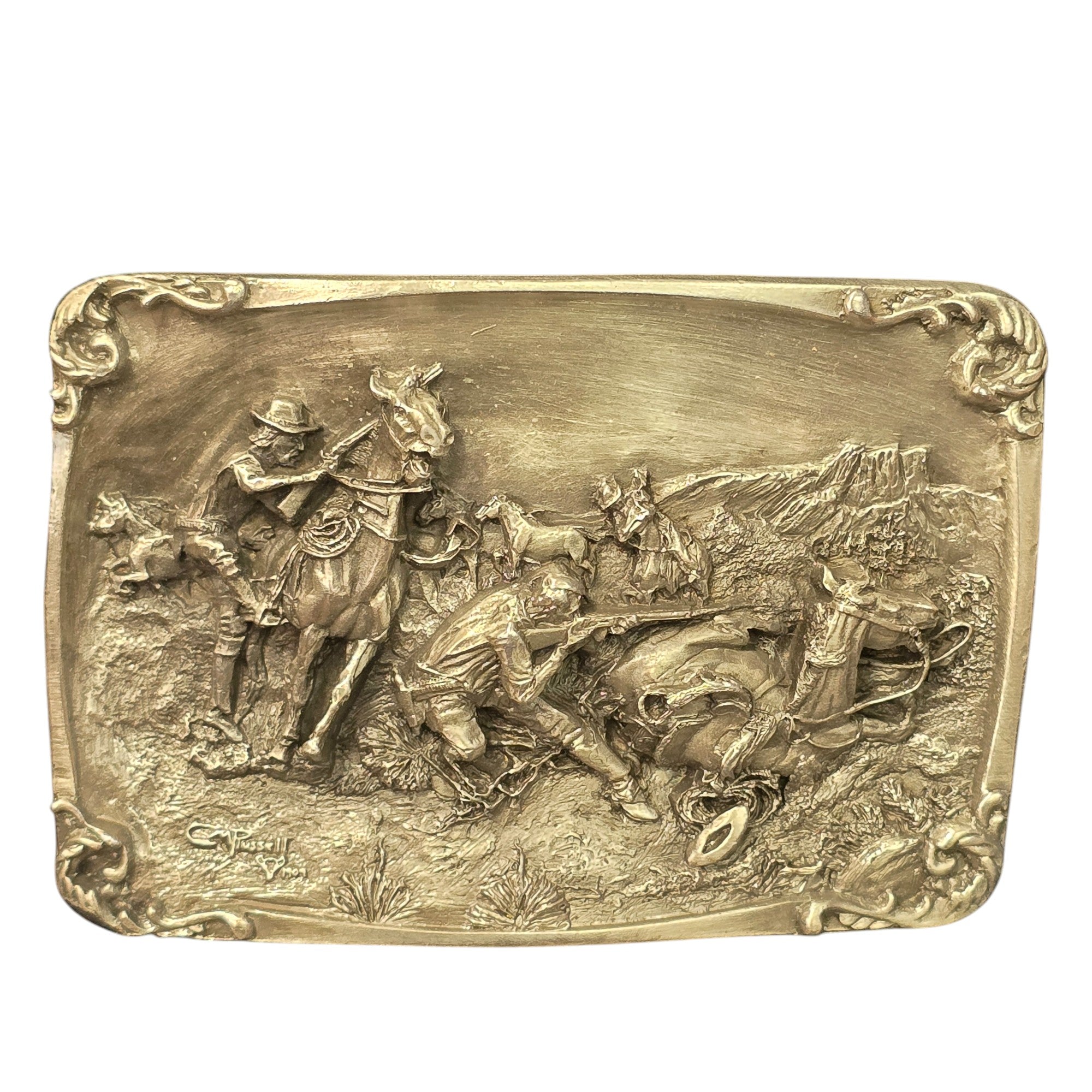 Charles M. Russell, Limited Edition Belt Buckles, Set of Four #197 of 5000