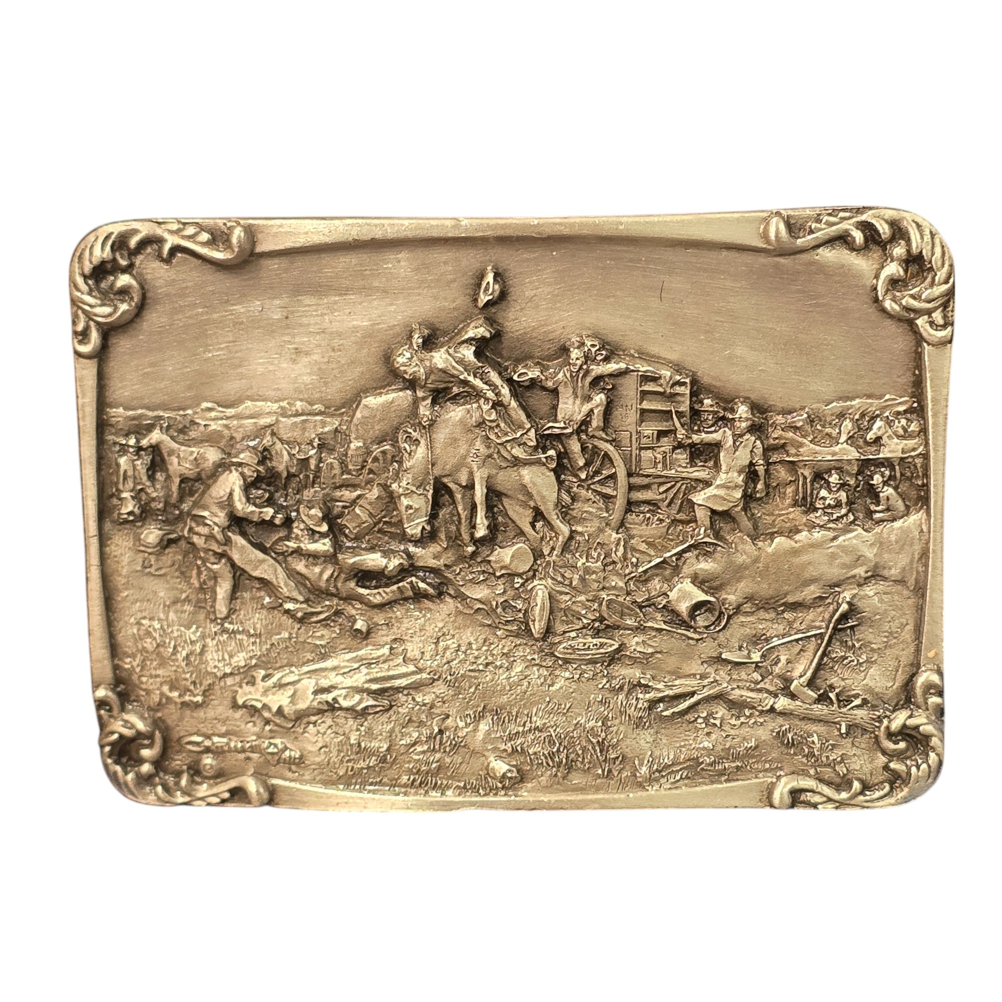 Charles M. Russell, Limited Edition Belt Buckles, Set of Four #3136 of 5000