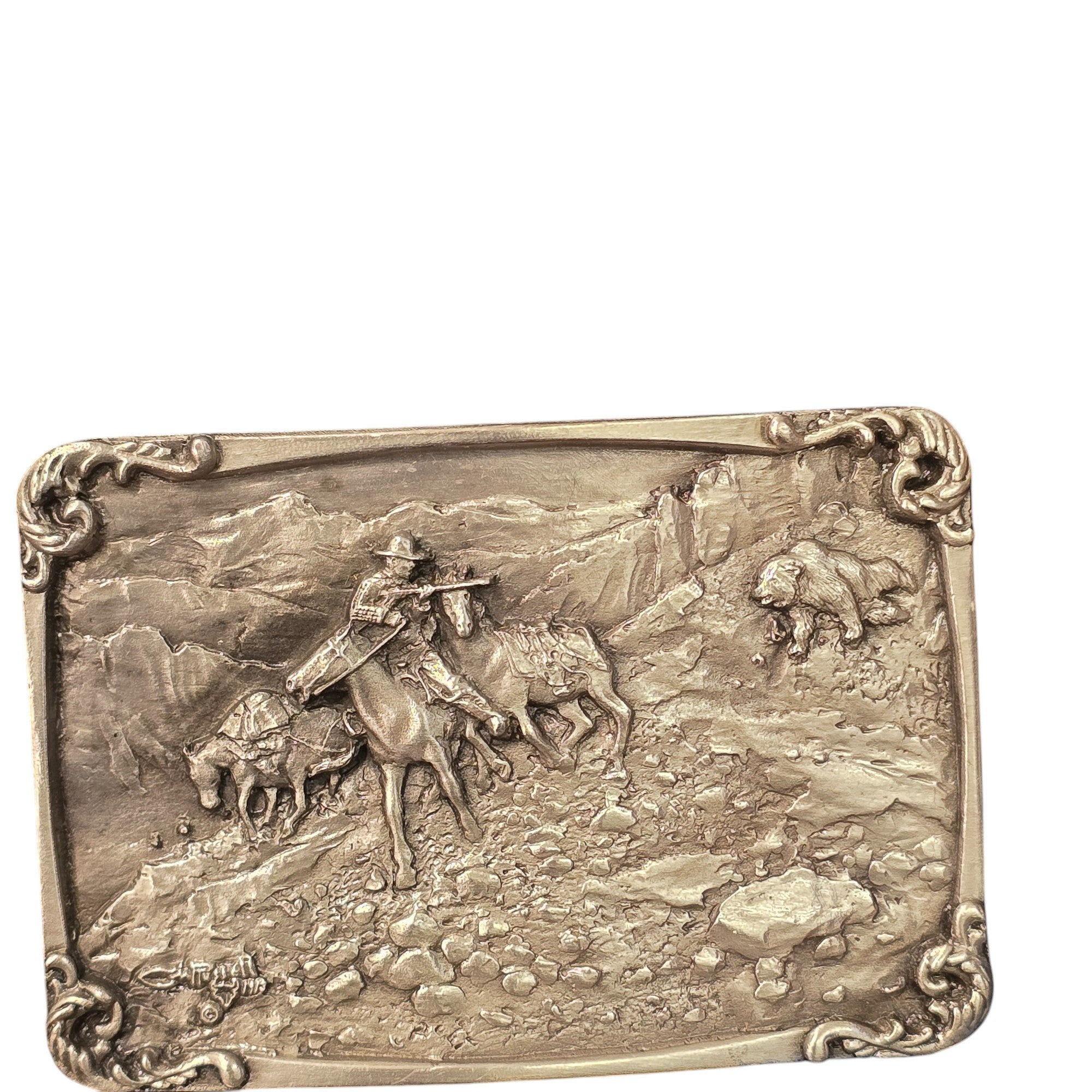 Charles M. Russell, Limited Edition Belt Buckles, Set of Four #3136 of 5000