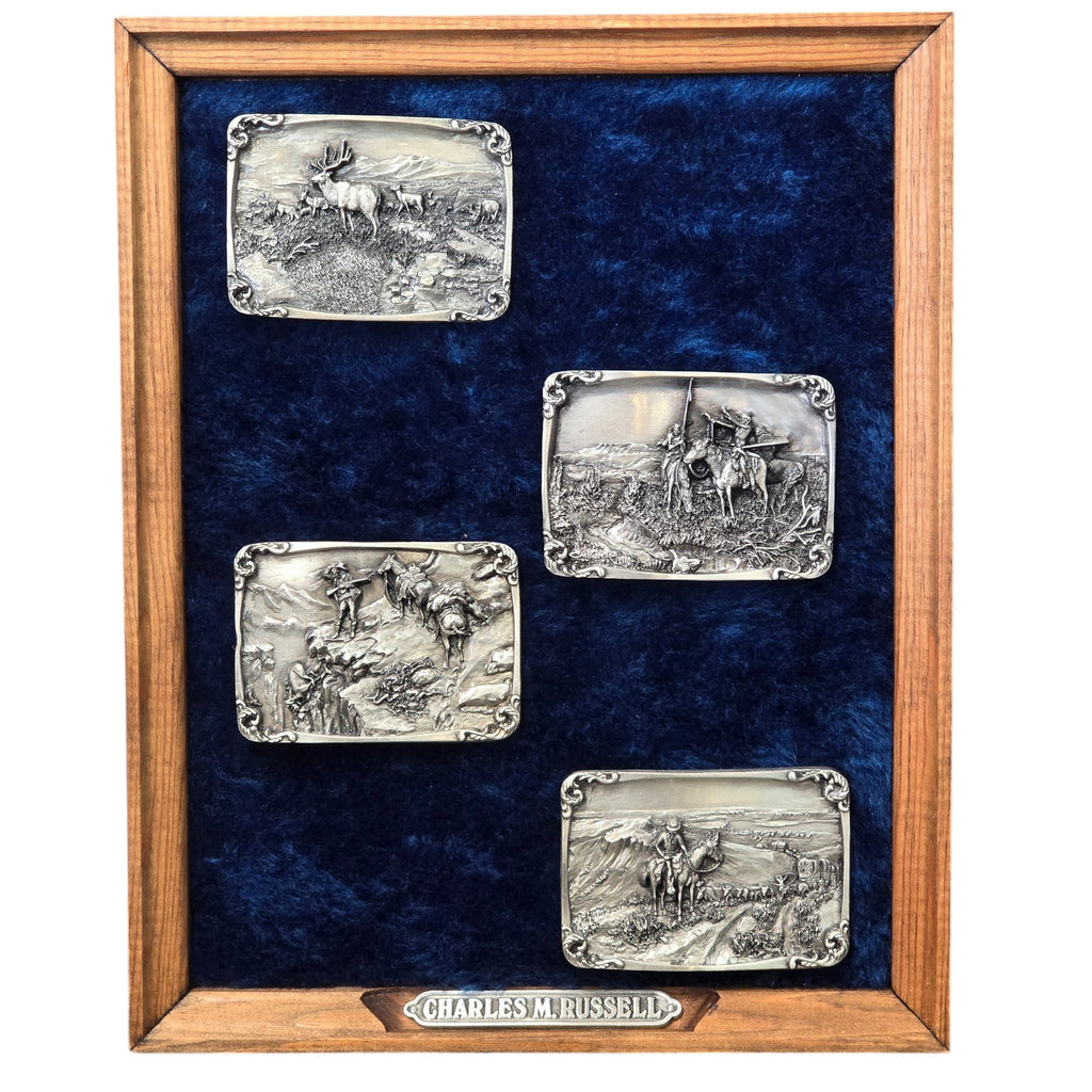 Charles M. Russell, Limited Edition Belt Buckles, Set of Four #782 of 5000